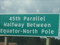 Image for 45th Parallel Highway Sign - Interstate 75 - Gaylord, MI