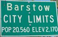 Image for Population Sign - Barstow, California, USA.