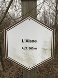 Image for 560 m. Signe d'altitude du lieu L'Aisne - Manhay - Belgique