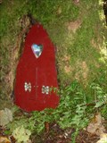 Image for Red Fairy Door with Heart-shaped Window - Portpatrick, Scotland, UK