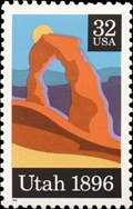 Image for Delicate Arch - Utah Statehood Centenary Stamp - Arches NP, UT