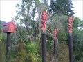 Image for Maori Carvings. Te Whaiti. North Island. New Zealand.