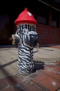 Image for Zebra Fire Hydrant - Cranston, Rhode Island