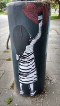 Image for [GONE] Paste-Up of a little girl drawing a heart, Hamburg, Germany