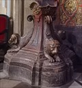 Image for León en el pedestal del un púlpito - Iglesia del Rosario, Granada, España