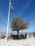 Image for Greek flag over St.George Lycabettus (highest point in Athens) - Athens - Greece