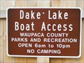 Image for Dake Lake Boat Ramp - Waupaca, WI