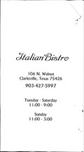 Image for The Italian Bistro - Clarksville, TX
