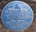 Image for Monnow Bridge - Blue Plaque - Monmouth, Gwent, Wales