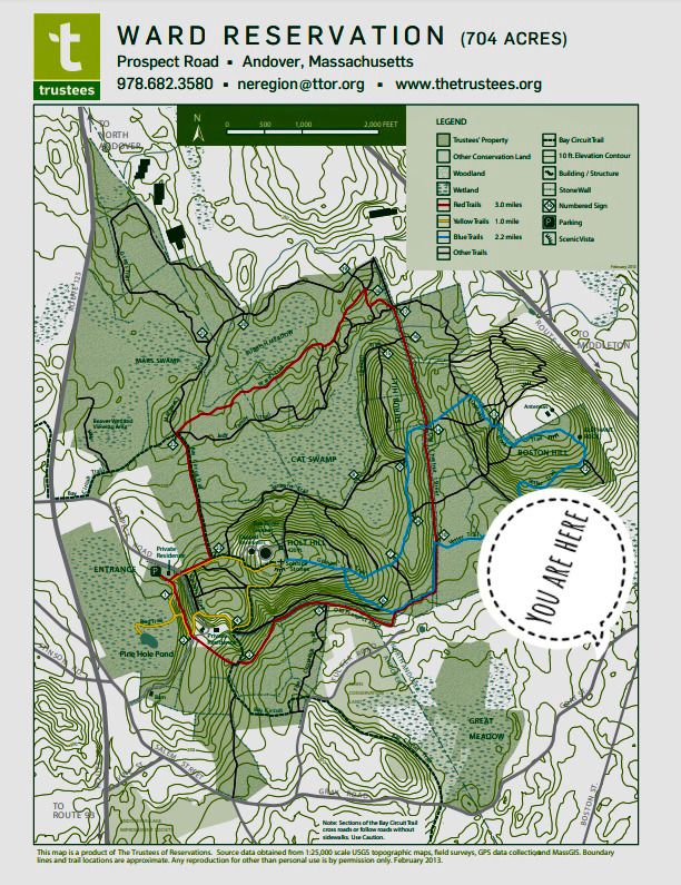 Ward Hill Reservation Map