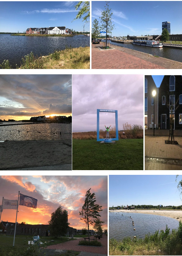 Verschillende afbeeldingen van de omgeving in Blauwestad. Different images of Blauwestad.