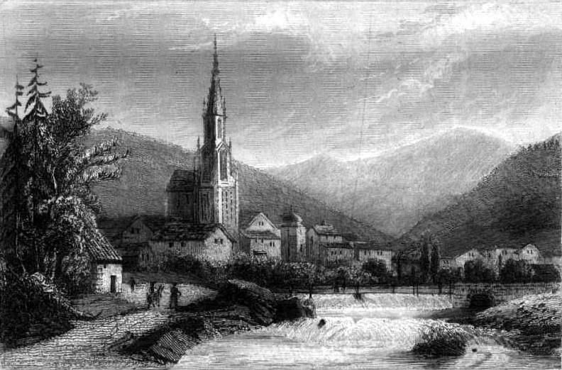 Gravure de Thann en 1838